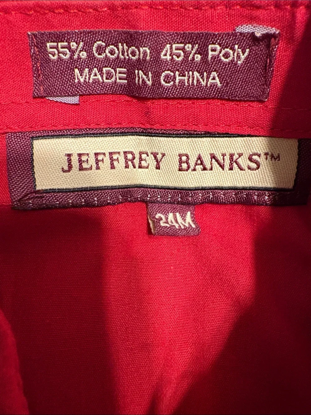 Jeffrey Banks Kids Red Shirt with Black Patterned Tie